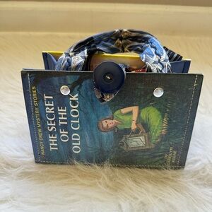 Nancy Drew Book Purse; The Secret of the Old Clock; Vintage Nancy Drew Bag